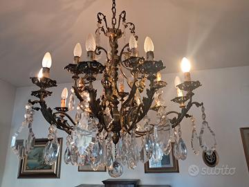 LAMPADARIO con gocce in  cristallo