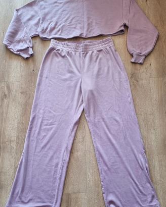 Tuta felpa ciniglia H&M lilla glicine tg M