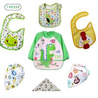 NUOVI7 pezzi bavaglini impermeaB.+unisex+bandana