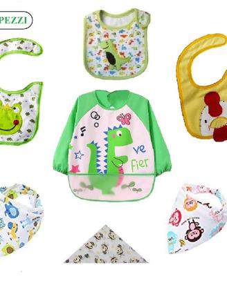 NUOVI7 pezzi bavaglini impermeaB.+unisex+bandana