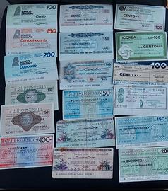 Lotto 150 MINIASSEGNI EMESSI tra 1976-1977