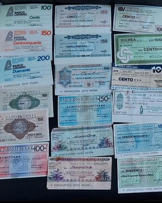 Lotto 150 MINIASSEGNI EMESSI tra 1976-1977