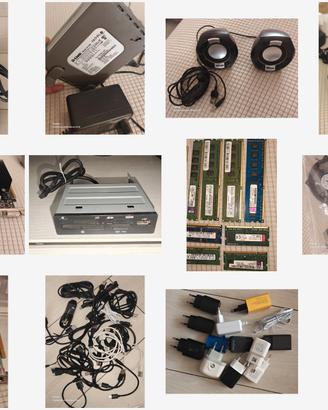 Lotto completo componenti PC, schede, RAM e cavi