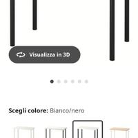 Tavolo/scrivania bianco piedi neri  smontabili