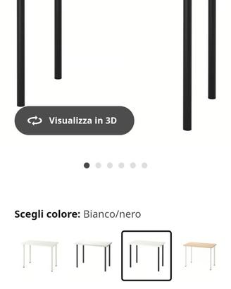 Tavolo/scrivania bianco piedi neri  smontabili