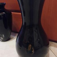 grande vaso vetro Murano nero inserto oro