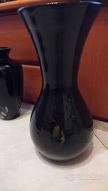 grande vaso vetro Murano nero inserto oro