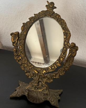 Specchio da tavolo basculante in ottone