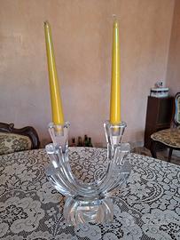 Candeliere in vetro due bracci, Gioielleria Minard