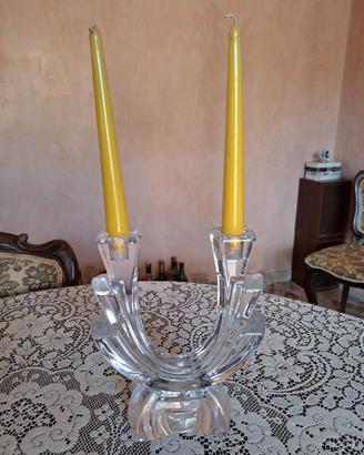 Candeliere in vetro due bracci, Gioielleria Minard