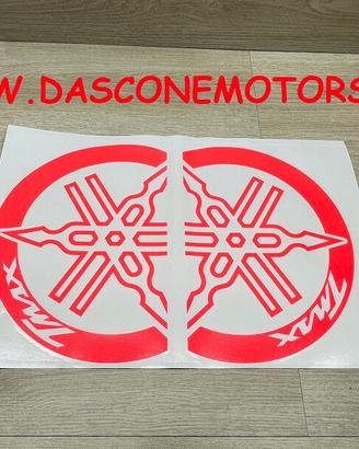 2 adesivi scudo tmax 500 530 560 ROSSO FLUO