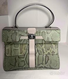 Borsa Gianfranco Ferré pelle pitonata verde