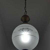 Coppia di lampadari vintage ottone brunito