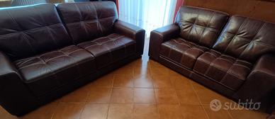 Divano 3 + 2 in vera pelle