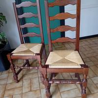 sedie in legno con seduta in paglia