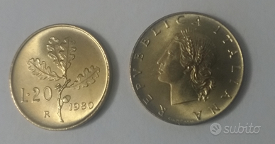 Lire 20 del 1980 FDC