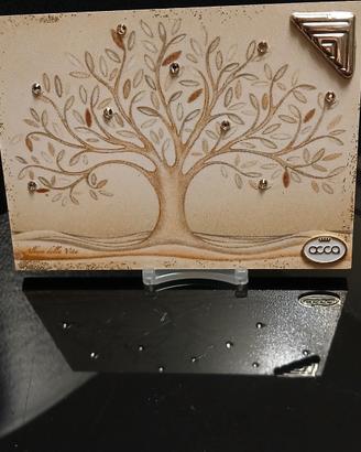 quadretto albero della vita argento e swarovski