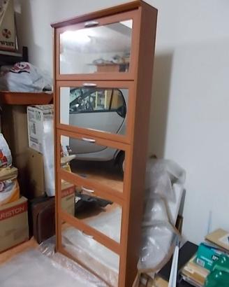 Scarpiera con ante a specchio