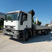 IVECO EUROTECH 190E27 pianale carrellone con gru H