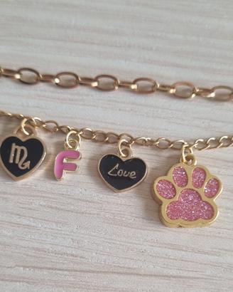 Bracciale personalizzabile lettera segno zampa 