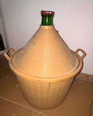 DAMIGIANA 54 L IN VETRO CON CESTA