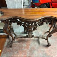 Consolle Tavolo Ingresso in Legno Stile Barocco 