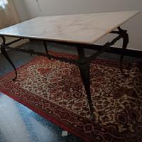 TAVOLO ANTICO DA CAFFÈ IN MARMO e Ottone 