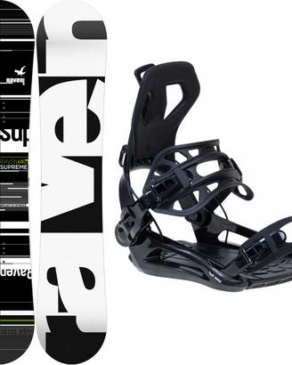 SET SNOWBOARD RAVEN 154 E ATTACCHI RAPIDI M o L