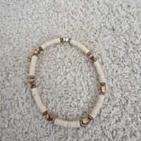 Cavigliera bianca e oro - Elastica