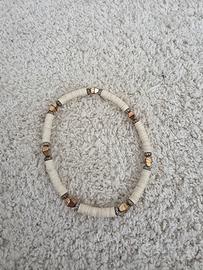 Cavigliera bianca e oro - Elastica