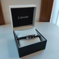 Bracciale 2Jewels Uomo Hexagon in Pelle e Acciaio