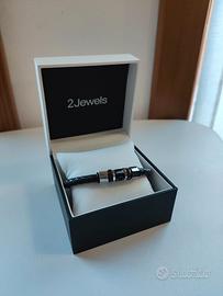 Bracciale 2Jewels Uomo Hexagon in Pelle e Acciaio