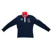 QUIYOU Maglia Uomo Maniche Lunghe Serafino Blu Nav