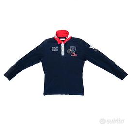 QUIYOU Maglia Uomo Maniche Lunghe Serafino Blu Nav