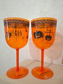 Calici Halloween arancioni in plastica 
