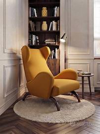 poltrona bergère giallo ocra 