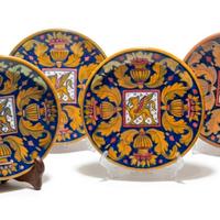 Set 6 piatti maiolica a lustro di Gualdo Rubboli