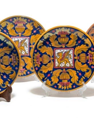 Set 6 piatti maiolica a lustro di Gualdo Rubboli