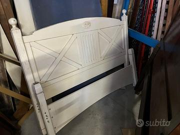 Letto matrimoniale antico toscano con rete