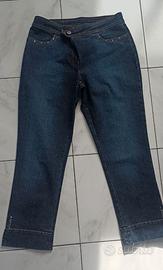 Jeans pinocchietto con strass