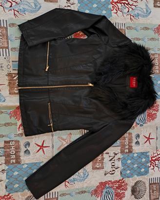 giacca in simil pelle nera Guess L