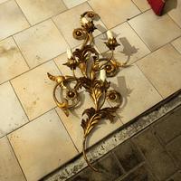 Lampade da parete 4 luci in metallo dorato vintage