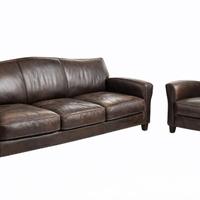 Divanoletto HALO in vera pella + poltrona