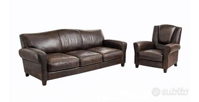 Divanoletto HALO in vera pella + poltrona