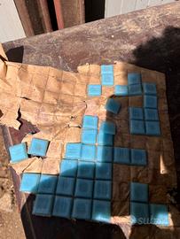 Piastrelle mosaico ceramica azzurre