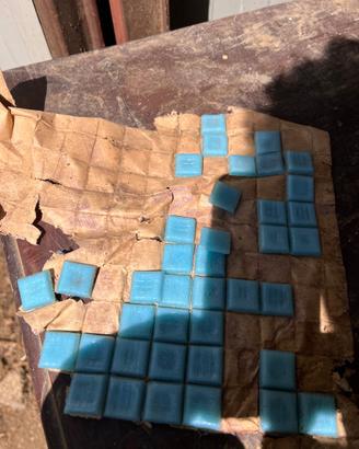 Piastrelle mosaico ceramica azzurre