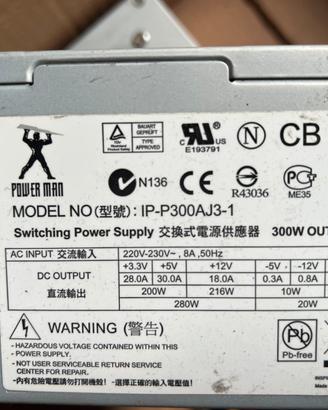 Alimentatore Power Man 300W PC