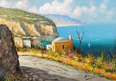 Dipinto ad olio - Costiera Amalfitana