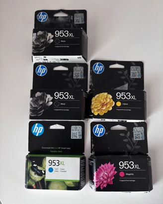 5 Cartucce HP 953XL - Nero, Giallo, Ciano, Magenta