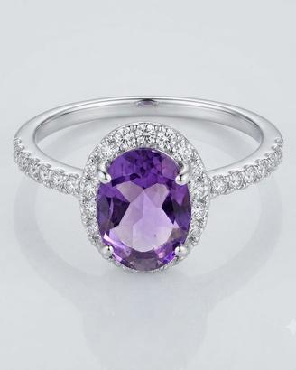 Anello in Argento Rodiato con Ametista viola